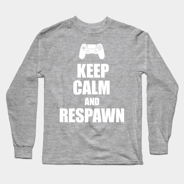 Keep calm and respawn console gamer Long Sleeve T-Shirt by Cocolima